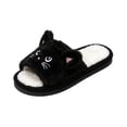 thumbnail image 2 of Jamicy House Slippers for Women Fluffy Plush Slippers Cozy Soft Memory Foam Open-Toe Indoor Outdoor House Slippers Non-Slip Winter Shoes, 2 of 5