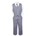 thumbnail image 3 of 6pc Baby Toddler Boy Teen Formal Party Medium Gray Suit w/ Satin Necktie Sm-20, 3 of 4