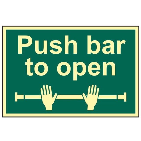 Scan - Push Bar To Open - Photoluminescent 300 x 200mm