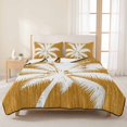 thumbnail image 3 of Quilts Twin XL Size Bedding Set, Tropical Plants Lightweight Quilted Comforter, Ginger Summer Coastal Palm Tree Rustic Leaves Bedspread Coverlet with Pillow Covers for All Season, 68" x 98", 3 of 9