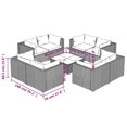 thumbnail image 4 of vidaXL 9 Piece Garden Lounge Set with Cushions Poly Rattan Black, 4 of 4
