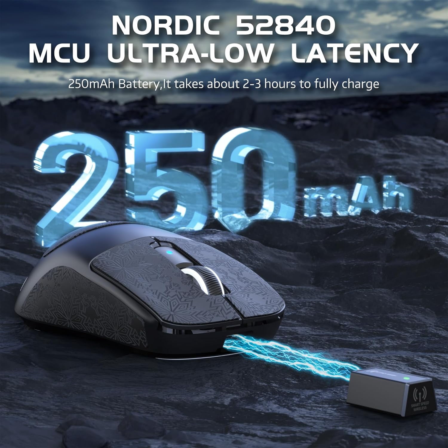 ATTACK SHARK R6 39g Superlight Optical Gaming Mouse, Wireless 8K, MCU Nodic 52840, Adjustable DPI 42000, for Win11/Xbox/PS/Mac, Black