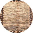 thumbnail image 1 of Ahgly Company Indoor Round Abstract Yellow Abstract Area Rugs, 7' Round, 1 of 6