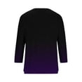 thumbnail image 4 of TKLPEHG Dressy Tops for Women Fashion Summer Button V Neck Tunic Shirts 3/4 Sleeve T Shirts Lightweight Gradient Color Graphic Tee Casual Going Out Tops Loose Blouse(Purple,XXXL), 4 of 5