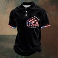 thumbnail image 2 of WEIWEN Patriotic American Flag Polo Shirt for Men Big and Tall American 250th Anniversary 1776 2026 Polo Shirt for 4th of July Gifts Black XXL, 2 of 3