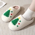thumbnail image 6 of Fesfesfes Women’S Dress Shoes Christmas Warm Slippers Christmas Tree Cotton Slippers Indoor Soft Soles Non-slip Indoor Floor Mute Cotton Slippers 10-10.5(44-45), 6 of 8