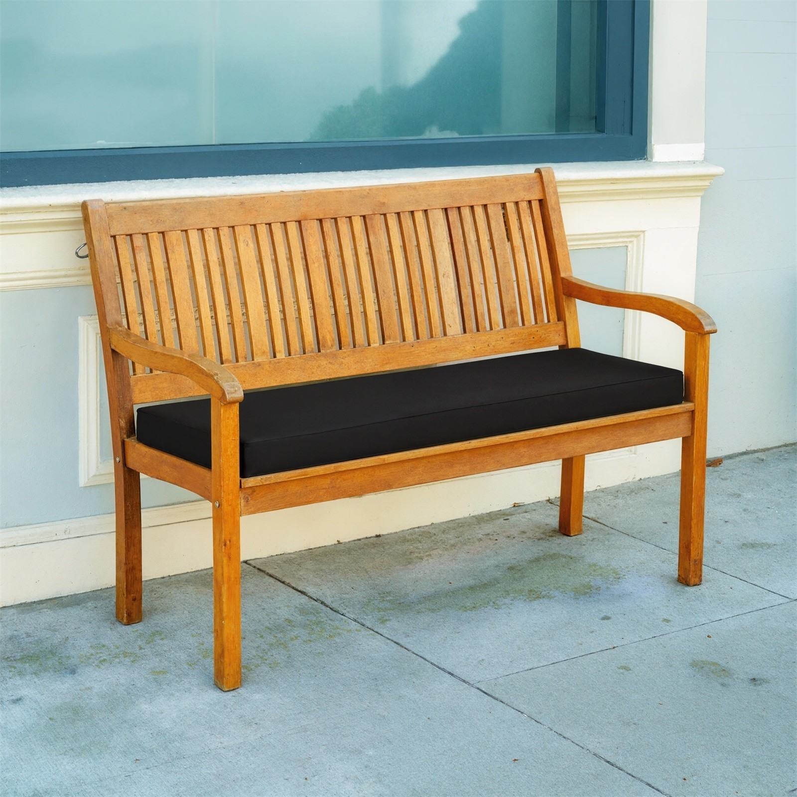 Topchances Outdoor Bench Cushion, Waterproof Patio Furniture Cushions, Non-Slip Bench Pad for Garden Swing Porch Sofa Settee (59x18x3 inch, Black)