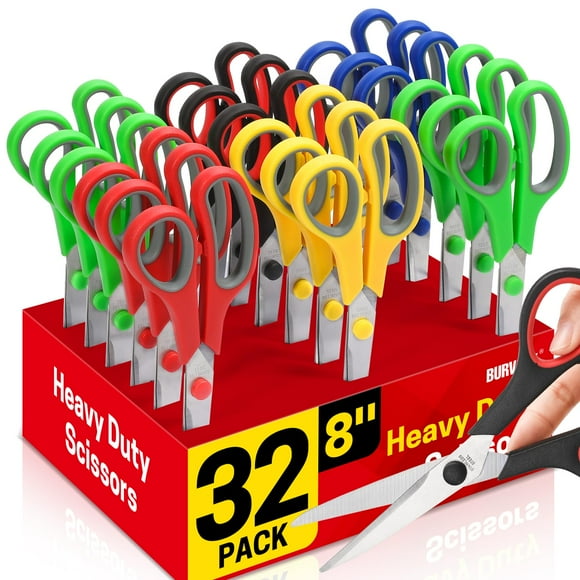 Juego de tijeras BURVAGY, 8 pulgadas, 32 unidades, multiusos, para oficina y hogar