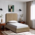 thumbnail image 5 of Bowery Hill Contemporary Beige Durable Velvet Upholstered Twin Bed, 5 of 10