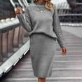 thumbnail image 5 of BLVB Women's Fall Winter Two Piece Sweater Skirt Sets Turtleneck Knit Sweater Top Midi Skirt 2 Piece Outfits for Casual Work, 5 of 5