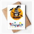 thumbnail image 1 of Halloween calavera marcador con un sombrero de mago Sobre de la Carta de felicitación de la tarjeta de matrimonio, 1 of 4