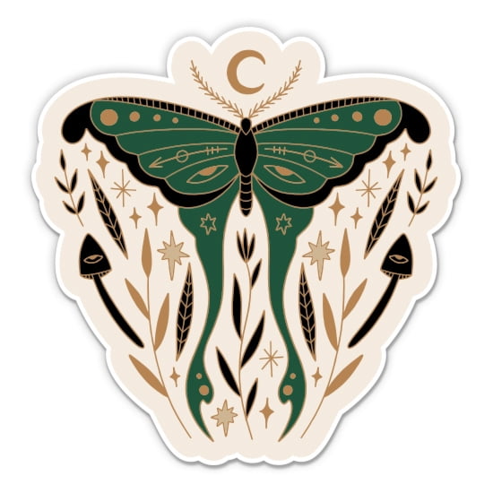 Celestial Moth - 3" Vinyl Sticker - For Car Laptop Water Bottle Phone - Waterproof Decal
