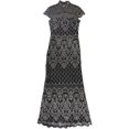 thumbnail image 1 of Tadashi Shoji Womens Sequin Gown Dress black 8, 1 of 2