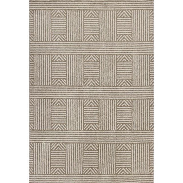 HomeRoots 354074 5 ft. 3 in. x 7 ft. 7 in. UV-Treated Polypropylene Beige Area Rug