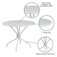thumbnail image 4 of Flash Furniture Commercial Grade 35.25" Round White Indoor-Outdoor Steel Patio Table with Umbrella Hole, 4 of 8