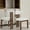 White, variant on Simplicity Armless Dining Chairs with U-Shaped Seats & Metal Legs, Beige+Natural, Set of 2