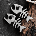 thumbnail image 3 of Titanium Alloy Fish Bone Keychain - Multifunctional Bottle Opener, Portable Necklace Gift for Outdoor Activities B, 3 of 5