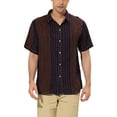 thumbnail image 1 of INSPIRE CHIC Chemise pour Homme à Rayures Verticales, Boutonnée, Col Pointu, Manches Courtes, 3TG, Violet, 1 of 6