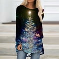 thumbnail image 2 of Tops Para Mujer Blusa de Navidad Camisas de Manga Larga Otoño Moda Casual Cuello Redondo Suelto Impreso Odeerbi ODB169675, 2 of 5