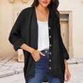 thumbnail image 4 of Vivianyo HD Women's Crinkle Gauze Cardigan, Button Front Roll Up Sleeve Mid Length Lightweight Outer Top for Beach Vacation Wear, Sizes S-2XL, 4 of 5