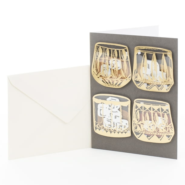 Hallmark Signature Birthday Greeting Card (Whiskey Glasses) - Walmart.com