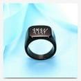 thumbnail image 3 of Black Yhwh Paleo Hebrew Polished Signet Ring Jewish Yahweh Jehovah Tetragrammaton Amulet Thumb Ring Israeli Religious Jewelry Gifts for Men, Size 10, 3 of 7