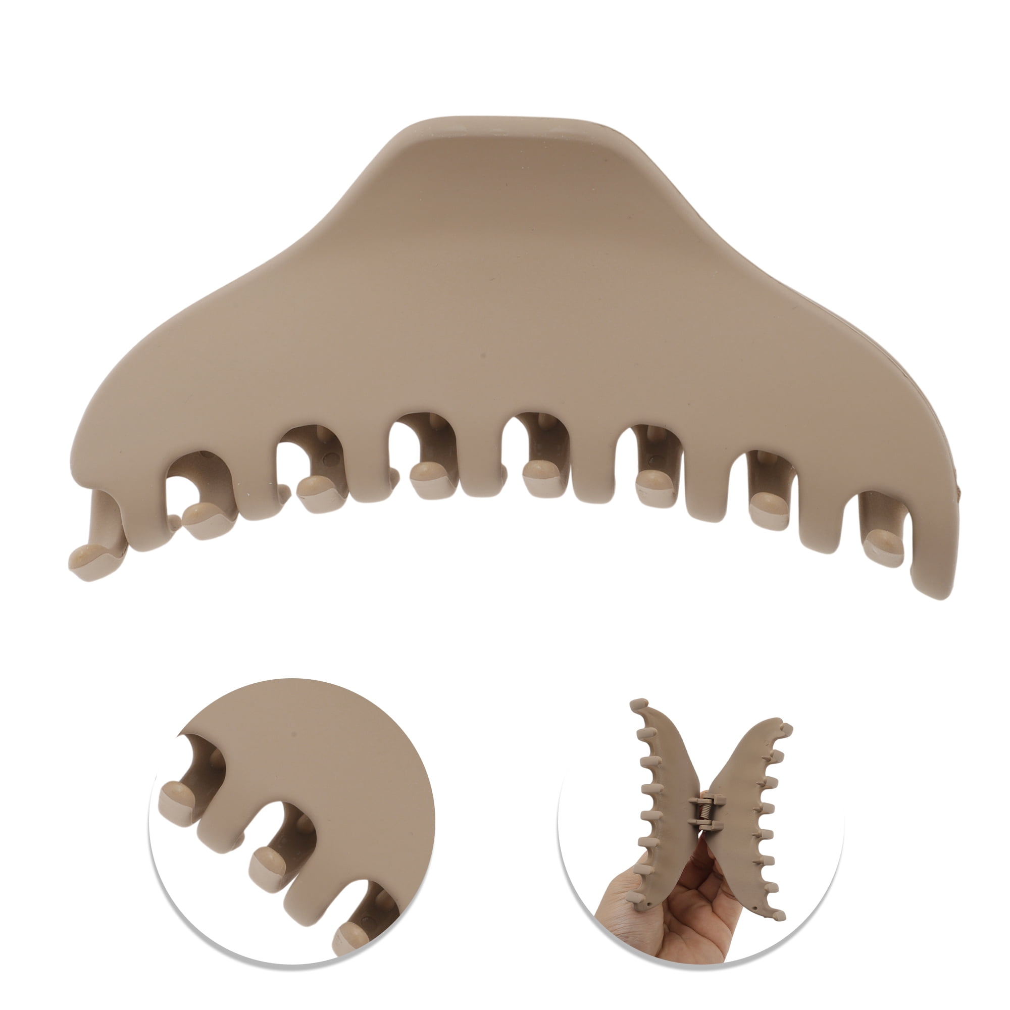 Unique Bargains Frosted Grace Hair Clips for Home Coffee Color 3 Pcs