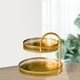 thumbnail image 4 of Organizador de maquillaje de dos niveles para tocador y baño, dorado raya, 4 of 8