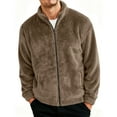 thumbnail image 2 of UVEASISHA Mens Fuzzy Sherpa Jacket Full Zip Lapel Long Sleeve Fleece Jackets Winter Fluffy Warm Coats Comfy Plush Zipper Outerwear Khaki XXL, 2 of 10