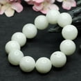thumbnail image 5 of K-KED Natural Jade Nephrite Lucky Gift Men Women 18mm Glossy Round&nbsp;Beaded Bracelet, 5 of 7