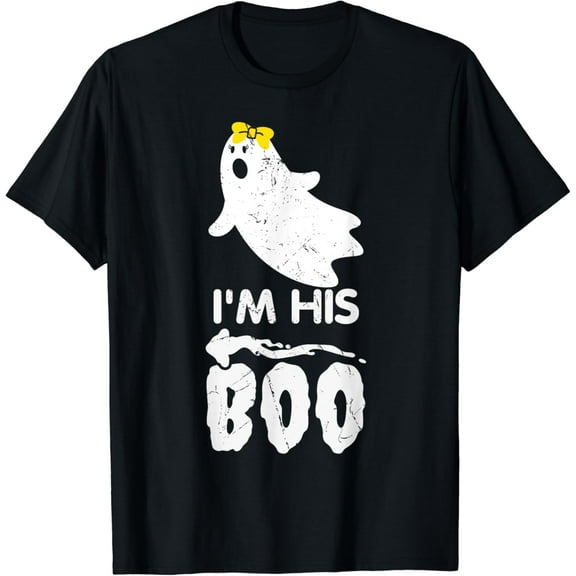 I'm His Boo Halloween Ghost Matching Couple For Her Cute Funny Creative Graphic T-Shirt