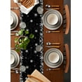 thumbnail image 2 of ERUNPONLY Black Snowman Christmas Table Runner - 72 Inch Long Snowflake Green Xmas Tree Cotton and Linen Blended Dress Scarves Farmhouse Table Runner for Kitchen Dining, Coffee Table, 16"x72", 2 of 8