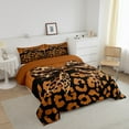 thumbnail image 3 of Erosebridal Leopard Print Bow Bedding Full Comforter Set, Brown Cheetah Print Down Comforter, Bowknot Bedroom Decor, Reversible 3pcs, 3 of 7