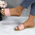 thumbnail image 3 of GJPBGK Women's Flat Slide Sandals Open Toe One-Band Summer Slip-On Shoes for Beach, Travel & Casual Outfits, 3 of 6