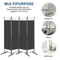 thumbnail image 6 of Zimtown 4 Panel Room Divider Steel Frame Screen Folding Privacy Divider Freestanding Partition for Home Office Bedroom, Black, 6 of 11