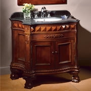 OVE Decors Buckingham 36 in. Dark Cherry Single Sink Bathroom Vanity with Black Granite Top