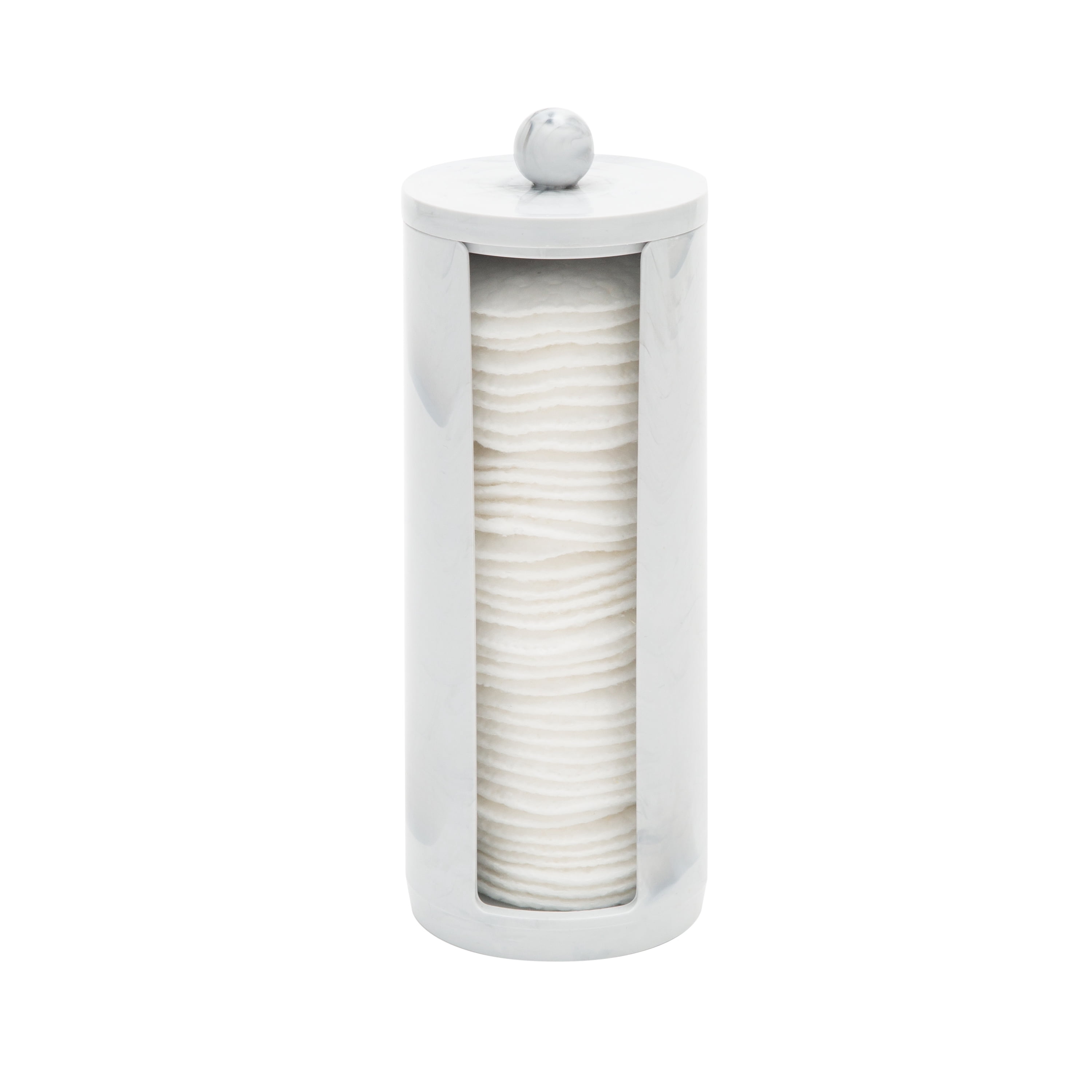 Simplify 2-Piece Cotton Pads Holder with Lid, Marble Design