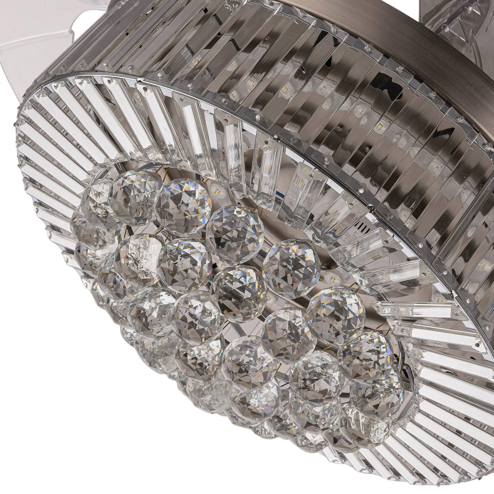 36"Modern Indoor Ceiling Fan With LED Light Crystal Ceiling light with Fan Chandelier Lamp pendent celling lighting lamp light fixture Fandelier Remote Control 3 Fan Speeds