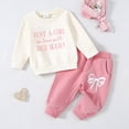 thumbnail image 2 of TOWED22 Baby Kids Girls Outfits Fall Winter Clothing 2pcs Long Sleeve Soft Print Sweatshirt and Cozy Joggers Set Clothes(Pink,2-3 Y), 2 of 9