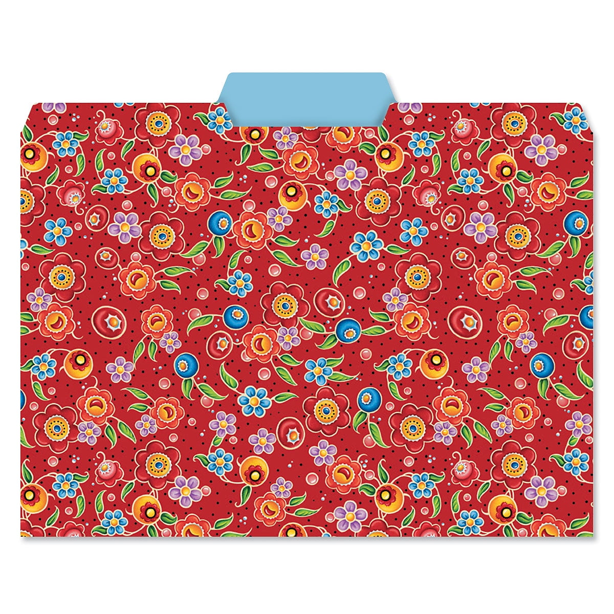 Current File Folders, Mary Engelbreit, Staggered Tabs, 9-1/2 x 11-3/4, Set  of 24 Colorful Floral Office Storage Folders