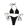 thumbnail image 3 of Faithtur Women's Halter Bathing Suits, Tie Side Bottom Triangle Bikini Set Two Piece Swimsuits, 3 of 7