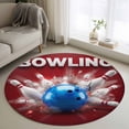 thumbnail image 2 of Bowing Round Rug 3.3ft Washable Circle Entryway Rugs Non Slip Modern Sports Artwork Red Blue Area Rug Indoor Floor Carpet for Bedroom Kitchen Living Room Home Office Dining Room Nursery, 2 of 8