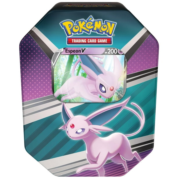 Juego de cartas coleccionables Pokémon V Heroes Tin Espeon con 4 potenciadores