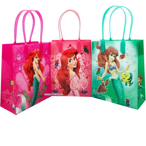 Disney Little Mermaid and Ocean Friends Reusable Small Goodie Bags 6"