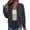 Dark Gray, variant on MaFYtyTPR Women's Collarless Zip Up Jacket Waffle Knit Long Sleeve Casual Cardigan Coat for Fall Winter