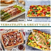 Walchoice Large Baking Sheet Set of 2, Stainless Steel Cookie Sheets for Baking Serving, Metal Oven Trays - 17.7” x 13.2” x 1”