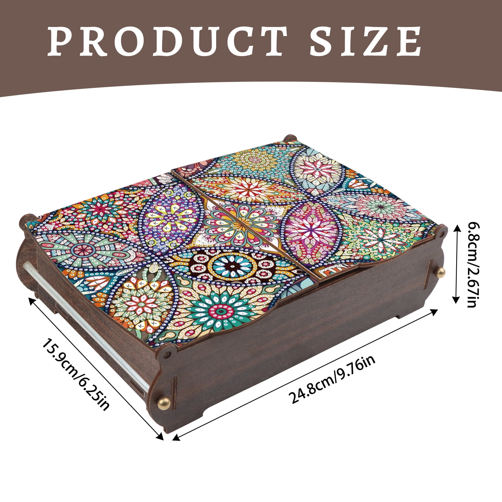 Diamond Painting Kit Storage Box Ethnic Floral DIY Multi-Purpose Craft Storage Box Ideal for Home Offices and Holiday Gifts