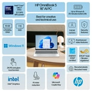 HP Omnibook 5 16 inch Touch Windows 11 Laptop Intel Core Ultra 7 AI PC 16GB RAM 1TB SSD Silver