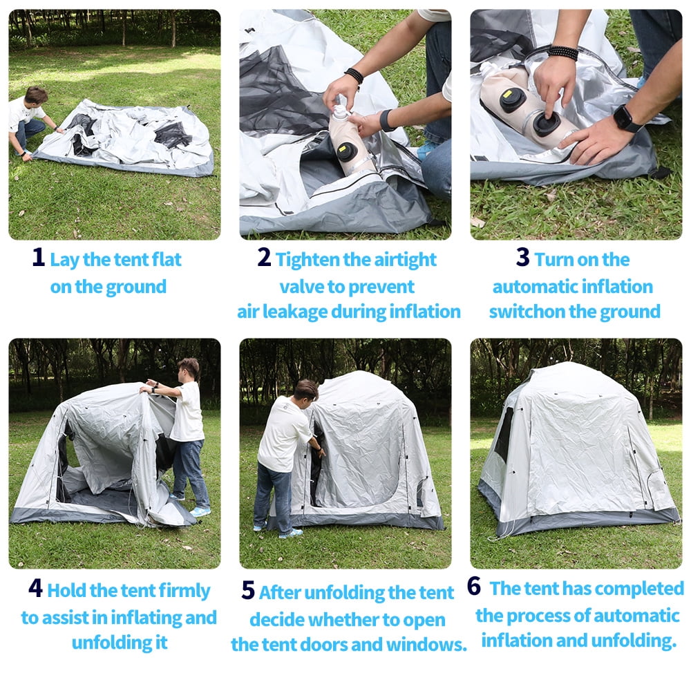 3-4 Person Dome Tent with Carry Bag Self inflating tent