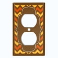 thumbnail image 2 of Metal Light Switch Plate Outlet Cover Brown Orange Chevron Frame Wallpaper WAL041, 2 of 13